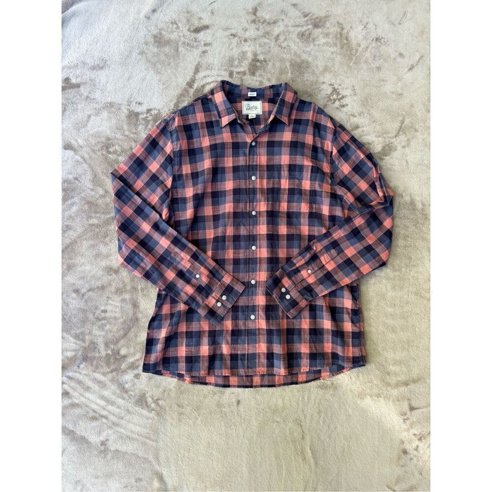 Bixby Nomad Men’s Multicolor Plaid Long Sleeve Button Down Madras Shirt XL NWT